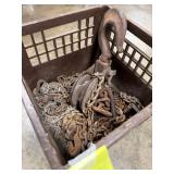 Heavy Duty Snatch Block Pulley & Tow Chains