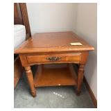 Wood Nightstand End Table Single Drawer Shelf