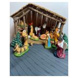 Nativity Set with Rustic Wood Stable