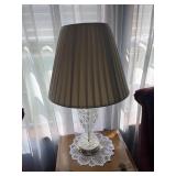 Cut Crystal Brass Table Lamps Set of Three (3)