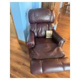 La-Z-Boy Burgundy Leather Manual Recliner Chair