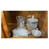 Mixed Pressed Glass Serveware Lot