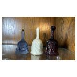 3 Ceramic Bells, Currier & Ives