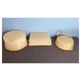 3 Tupperware Cake & Food Carriers