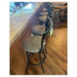 Black Metal Swivel Bar Stools Set of Four (4)