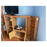 Oak Finish Entertainment Center TV Stand Media