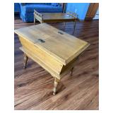 Vintage Maple Dough Box Storage End Table