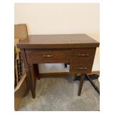 Vintage Wood Sewing Machine Cabinet Desk Table