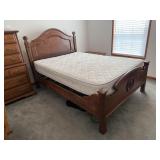 Full Wood Bed Frame Box Spring & Mattress 1920s