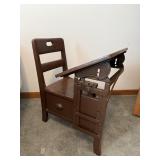 Cast Iron & Wood Child School Desk Slant Top