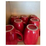 Corelle Red Stoneware Coffee Mugs (7 Pcs)