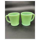 Fire-King Jadeite D-Handle Mugs (Pair)