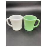 Jadeite & White Milk Glass Mugs