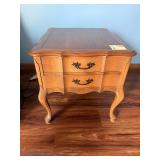 French Provincial 2 Drawer End Table Nightstand