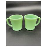 Fire-King Jadeite D-Handle Mugs (Pair)