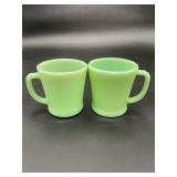 Fire-King Jadeite D-Handle Mugs (Pair)