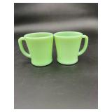Fire-King Jadeite D-Handle Mugs (Pair)