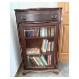 Wabash Wood Glass Door Bookcase Cabinet w/ Key
