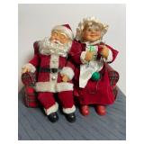 Santa & Mrs. Claus on Plaid Sofa
