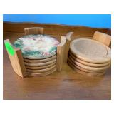 2 Bamboo Coaster Sets with Holders