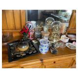 Seiko Clock, Glassware & Home Decor Lot