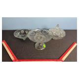 3 Pressed Glass Serving & Candy Dishes