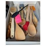 Wooden Spoons & Silicone Spatulas Lot