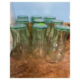 9 Green Coca-Cola Drinking Glasses