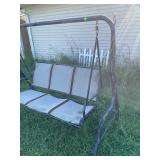 3-Person Metal Frame Outdoor Porch Swing