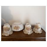 4 Floral Milk Glass Lamp Shades