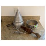 Aluminum Canning Sieve & Wooden Pestle