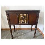 Antique Wood Floor Radio Console Cabinet