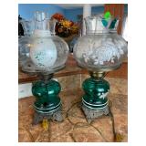 Emerald Glass Gone With the Wind Style Lamps (2)