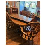 Strongson Oak Dining Table Leaf & 6 Chairs Set