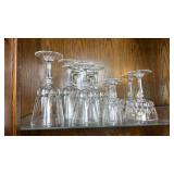Mixed Clear Pressed Glass Stemware
