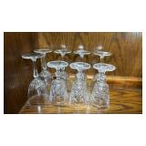 10 Mixed Pattern Pressed Glass Goblets