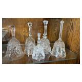7 Clear Glass Decorative Handbells