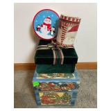 Santa & Snowman Christmas Storage Boxes