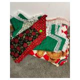 Christmas Quilted Linens & Fabric Lot