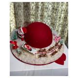 Elaborate Holiday Felt Hat Centerpiece Display