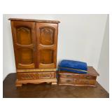 Wood Jewelry Boxes & Blue Velvet Case