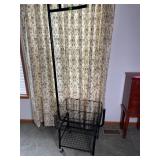 Rolling Garment Rack & Wire Basket