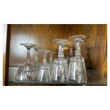 Mixed Pattern Pressed Glass Stemware