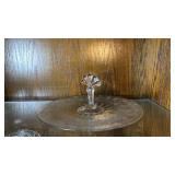 Etched Glass Center-Handle Serving Tray