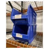 2 Uline H-3052 Blue Hopper Bins 24 x 11 x 10