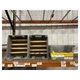 3 Large Plastic Shelf Bins w/ Dividers