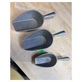 (3) Cast Aluminum Ingredient Scoops