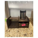 simplehuman Mini Trash Can & Wood Organizer