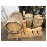 3 Oak Aging Barrels w/Wood Stand