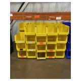 4 Uline Yellow Stack Bins 18 x 11 x 10